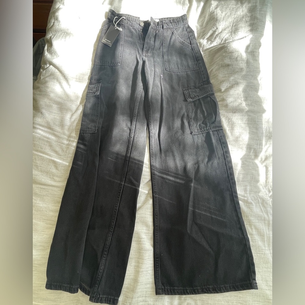 Women’s Cotton On dark wash Wide-Leg Cargo denim pants